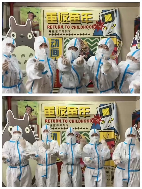 “疫”见钟情 欢乐手势舞